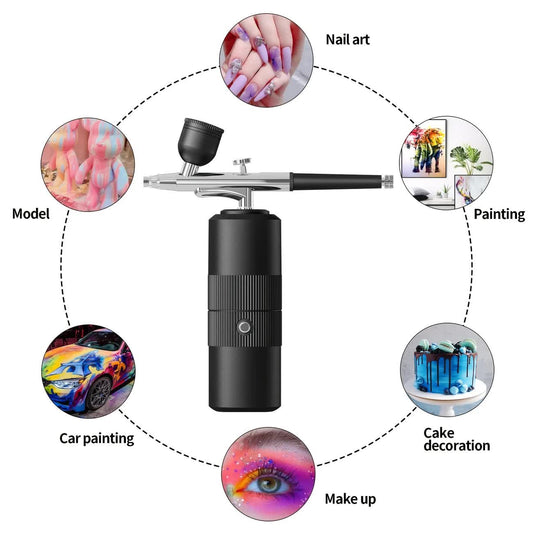 Green Portable Wireless Airbrush Kit, Versatile for Nail Art, Painting, Makeup, and Model Making VXN Beauty