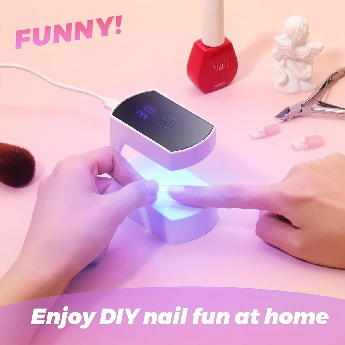Mini Nail Lamp: Portable, Fast-Drying, Enjoy DIY Nail Fun On-the-Go VXN Beauty