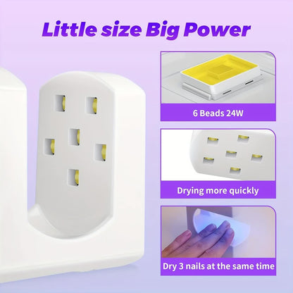 Mini Nail Lamp: Portable, Fast-Drying, Enjoy DIY Nail Fun On-the-Go VXN Beauty
