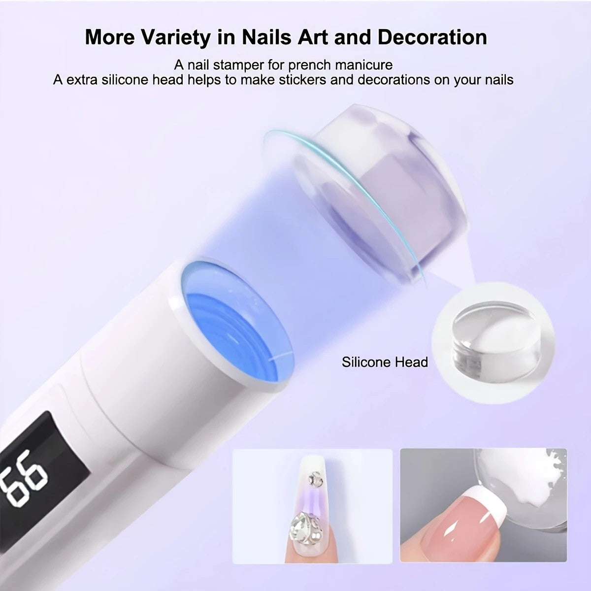 2-in-1 Nail Lamp: Handheld & Stand, 6-LED Fast Dry, Type-C Fast Charge, Smart Timer, Home/Travel DIY Nail Art Essential VXN Beauty
