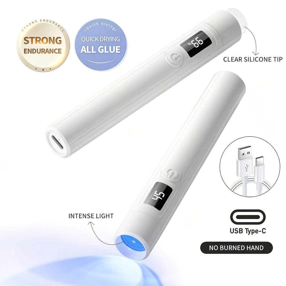 2-in-1 Nail Lamp: Handheld & Stand, 6-LED Fast Dry, Type-C Fast Charge, Smart Timer, Home/Travel DIY Nail Art Essential VXN Beauty