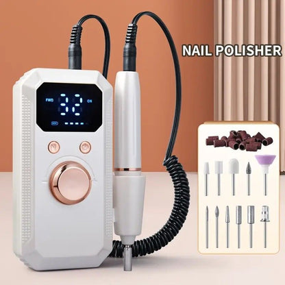 Professional Nail Drill: Quiet and Efficient, LED Digital Display, 31 Accessories for All-in-One Use, Easy for Beginners to Master。white VXN Beauty