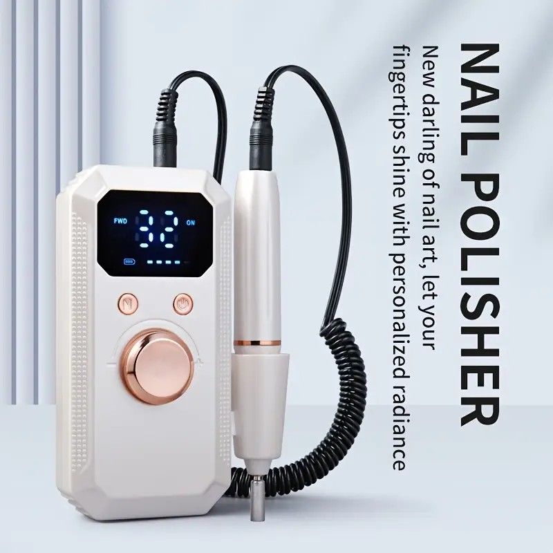 Professional Nail Drill: Quiet and Efficient, LED Digital Display, 31 Accessories for All-in-One Use, Easy for Beginners to Master。white VXN Beauty