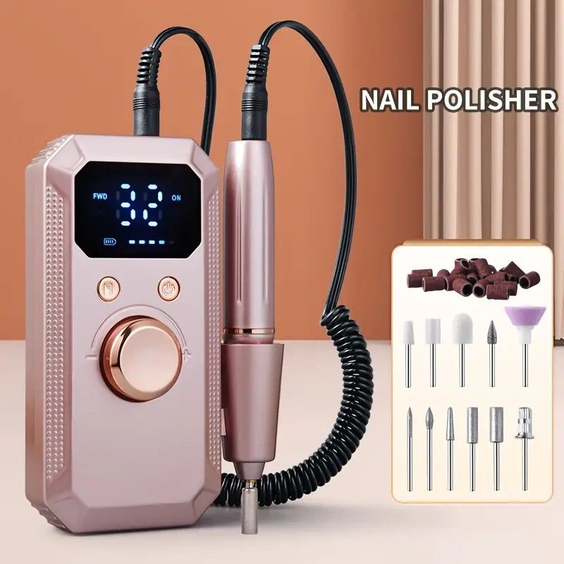 Professional Nail Drill: Quiet and Efficient, LED Digital Display, 31 Accessories for All-in-One Use, Easy for Beginners to Master。white VXN Beauty