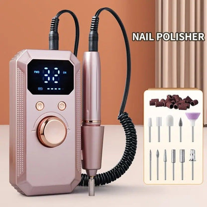 Professional Nail Drill: Quiet and Efficient, LED Digital Display, 31 Accessories for All-in-One Use, Easy for Beginners to Master.rose gold VXN Beauty