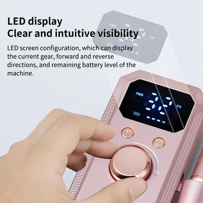 Professional Nail Drill: Quiet and Efficient, LED Digital Display, 31 Accessories for All-in-One Use, Easy for Beginners to Master.rose gold VXN Beauty