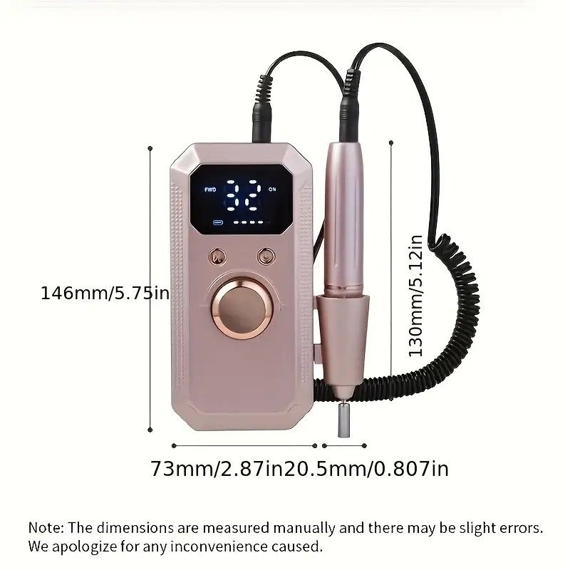Professional Nail Drill: Quiet and Efficient, LED Digital Display, 31 Accessories for All-in-One Use, Easy for Beginners to Master.rose gold VXN Beauty