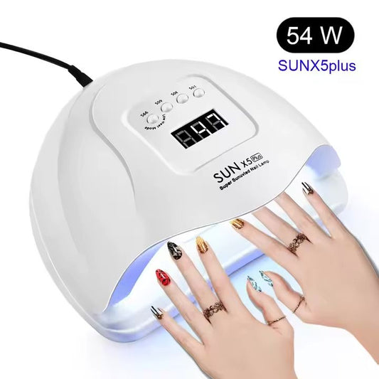 UV LED Nail Lamp 54W with 10s 30s 60s 99s Timer, White VXN Beauty