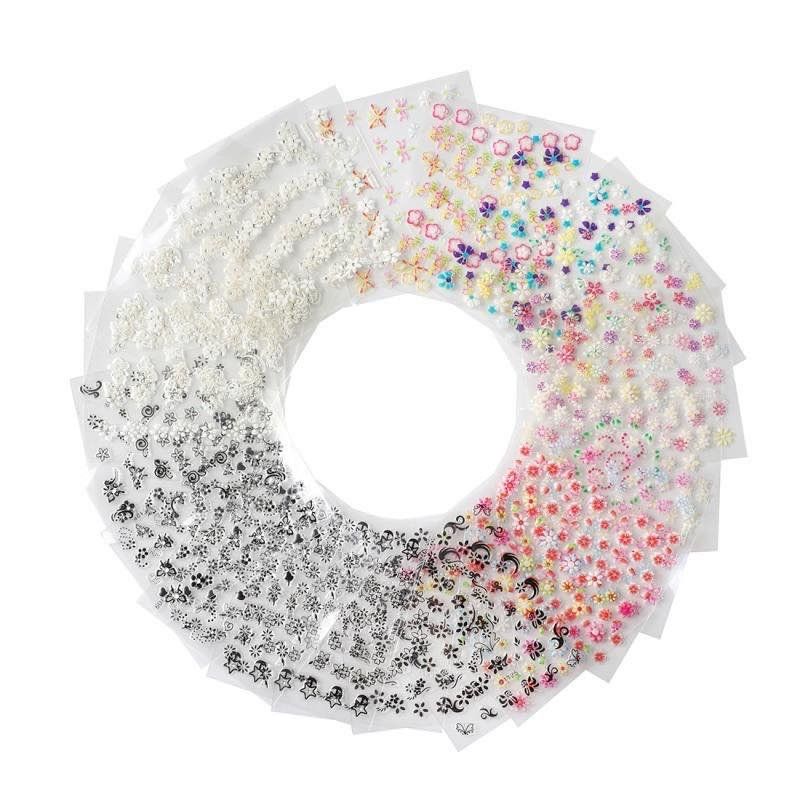 10 Sheets Self-Adhesive Nail Decorations Multi-Color VXN Beauty