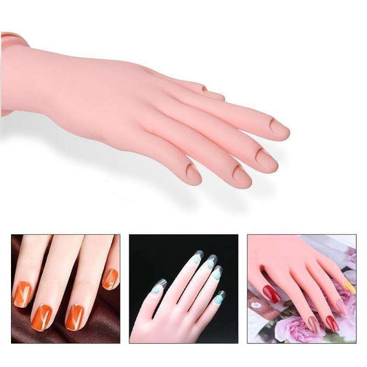 Silicone nail training hand fake hand for nail art, Beige VXN Beauty