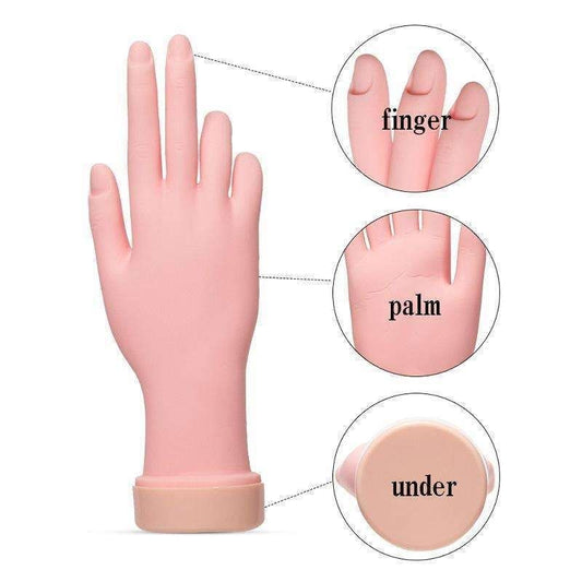 Silicone nail training hand fake hand for nail art, Beige VXN Beauty