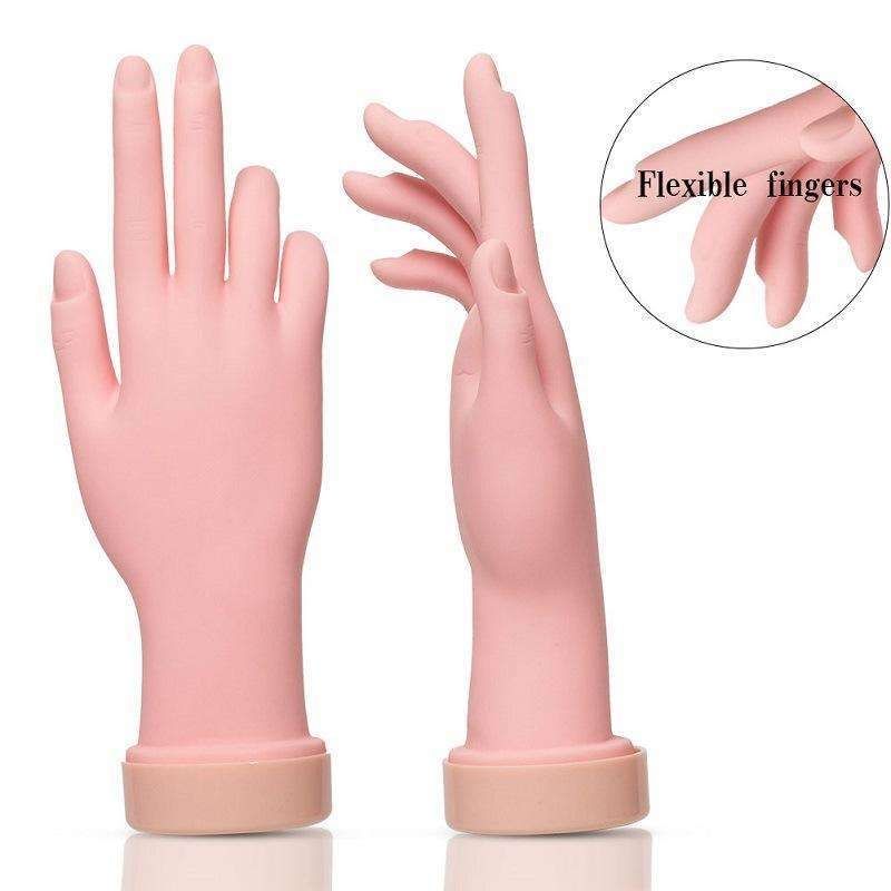 Silicone nail training hand fake hand for nail art, Beige VXN Beauty