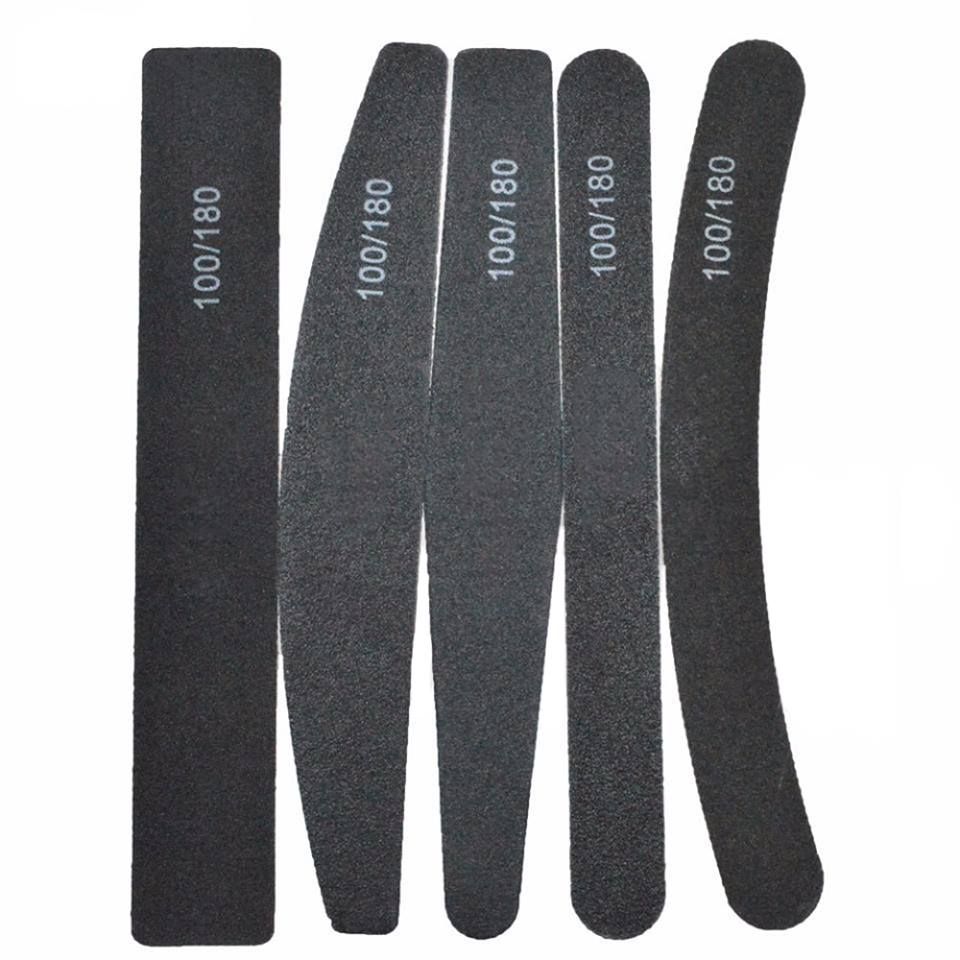 5pcs double-sided nail files 100/180 grit, black VXN Beauty