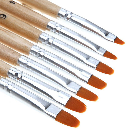 7pcs Acrylic Nail Brushes with Wood Handle VXN Beauty