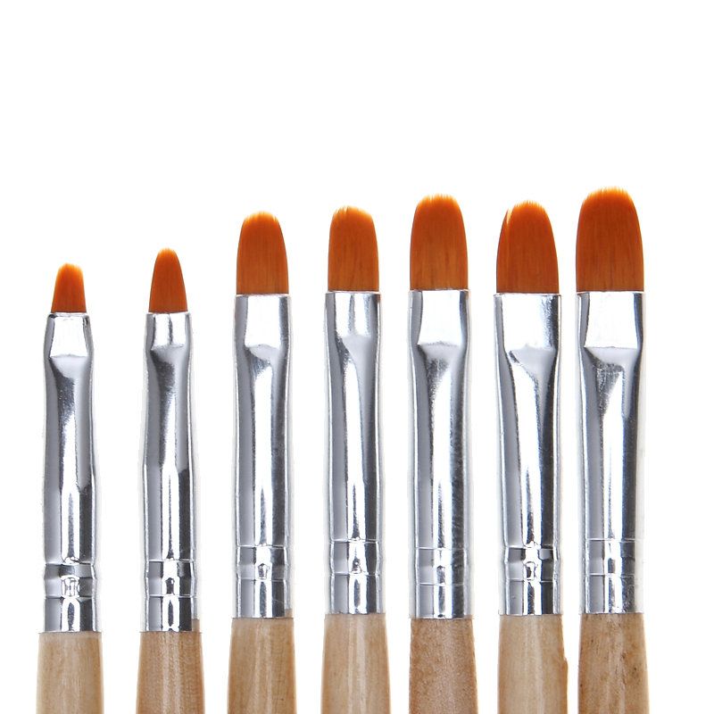 7pcs Acrylic Nail Brushes with Wood Handle VXN Beauty