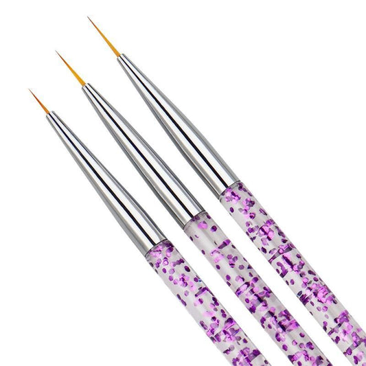 3pcs Nail Art Brushes, Pink VXN Beauty