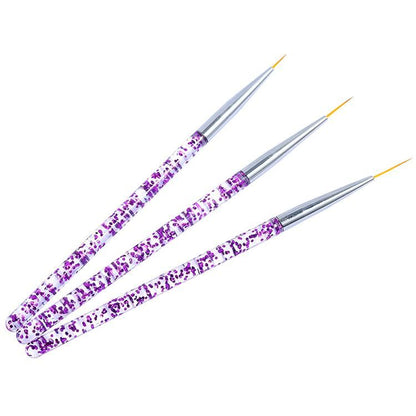 3pcs Nail Art Brushes, Pink VXN Beauty