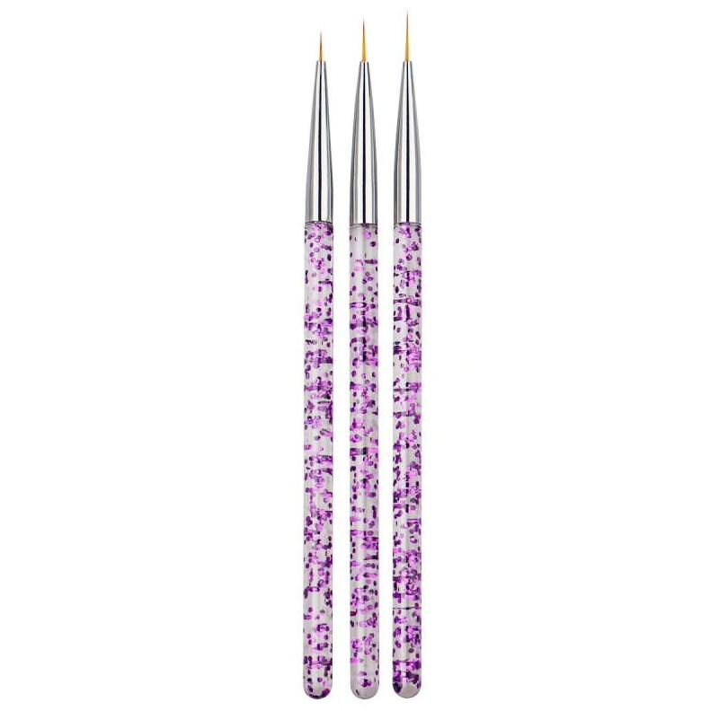 3pcs Nail Art Brushes, Pink VXN Beauty