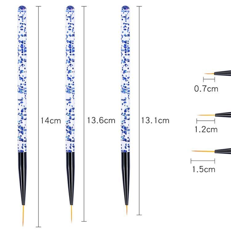 3pcs Nail Art Brushes, Pink VXN Beauty