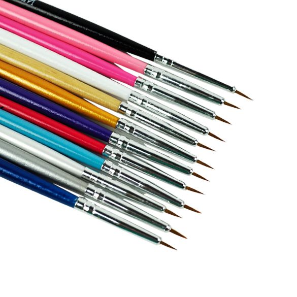 12pcs nail art brushes, MultiColor VXN Beauty