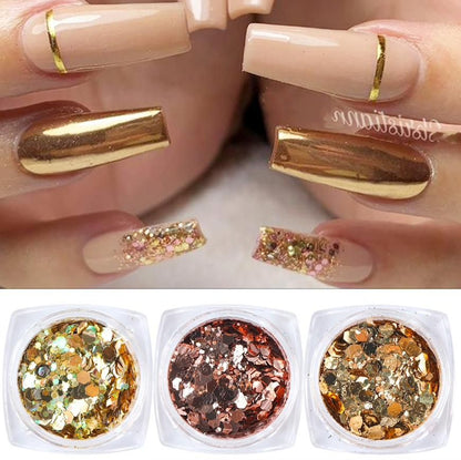 6pcs multi-color nail glitter decorations VXN Beauty