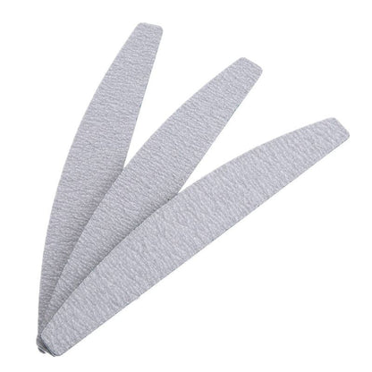 5-pack Half Moon Zebra Nail Files, 100/120 Grit, with Storage Case VXN Beauty