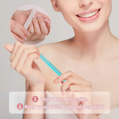 3 Pcs Glass Cuticle Pusher Nail File Cuticle Manicure Stick Remover Cuticle Tool Set Double Sided Crystal Glass with Grit Cuticle Care Stick for Women Girls Nail Salons Homes(Pink,Blue,Transparent) VXN Beauty