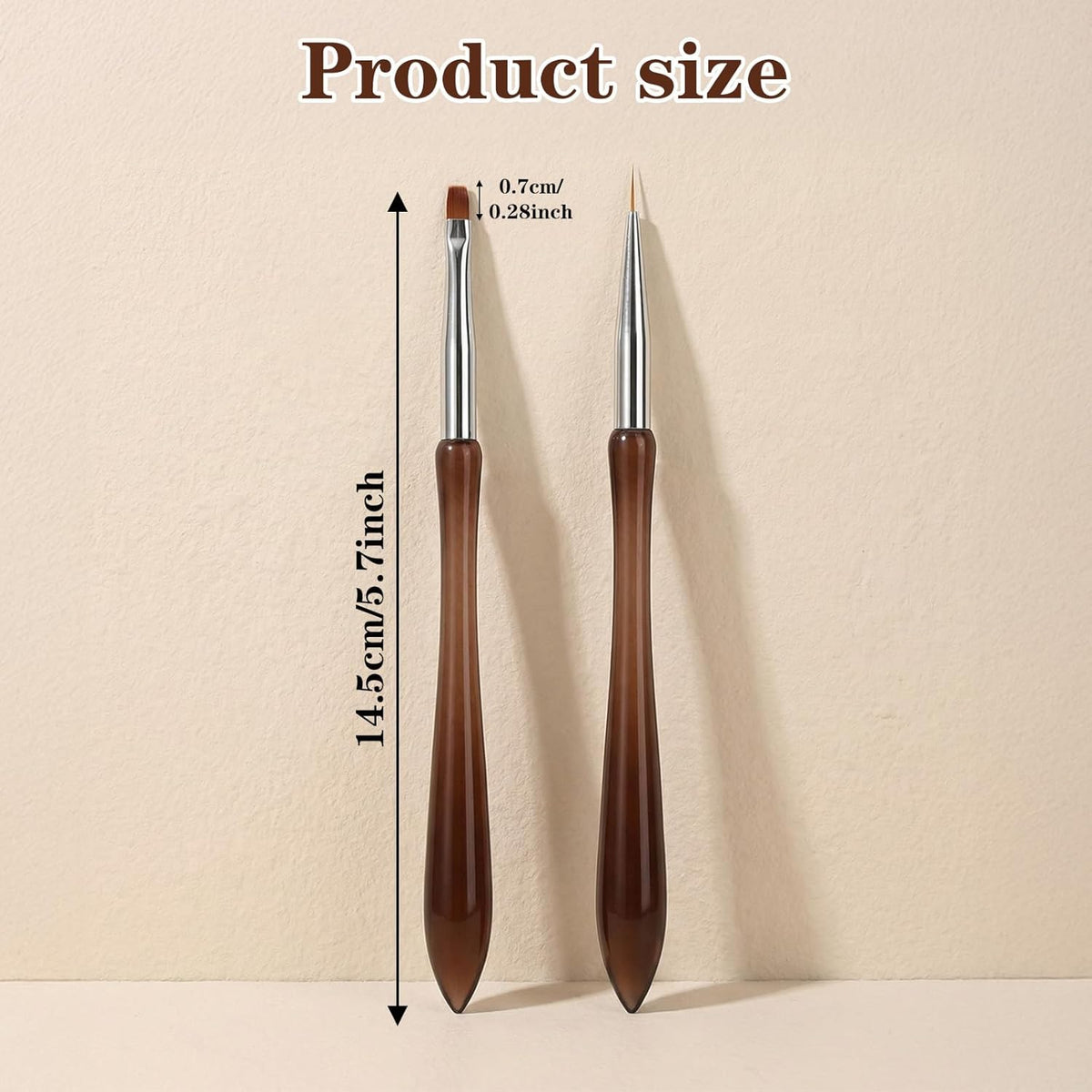 2Pcs Hard Gel Brushes for Nails,Flat Gel Nail Brushes Versatile Nail Design Brush for Petals,Leaves,Flowers Nails Design Tool for DIY Salon VXN Beauty