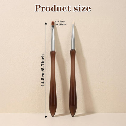 2Pcs Hard Gel Brushes for Nails,Flat Gel Nail Brushes Versatile Nail Design Brush for Petals,Leaves,Flowers Nails Design Tool for DIY Salon VXN Beauty