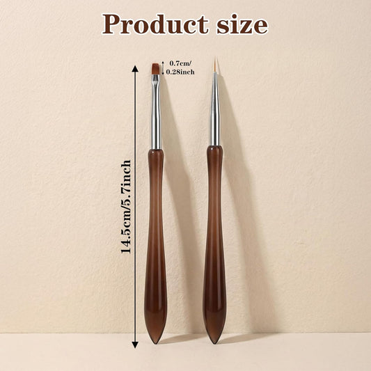 2Pcs Hard Gel Brushes for Nails,Flat Gel Nail Brushes Versatile Nail Design Brush for Petals,Leaves,Flowers Nails Design Tool for DIY Salon VXN Beauty