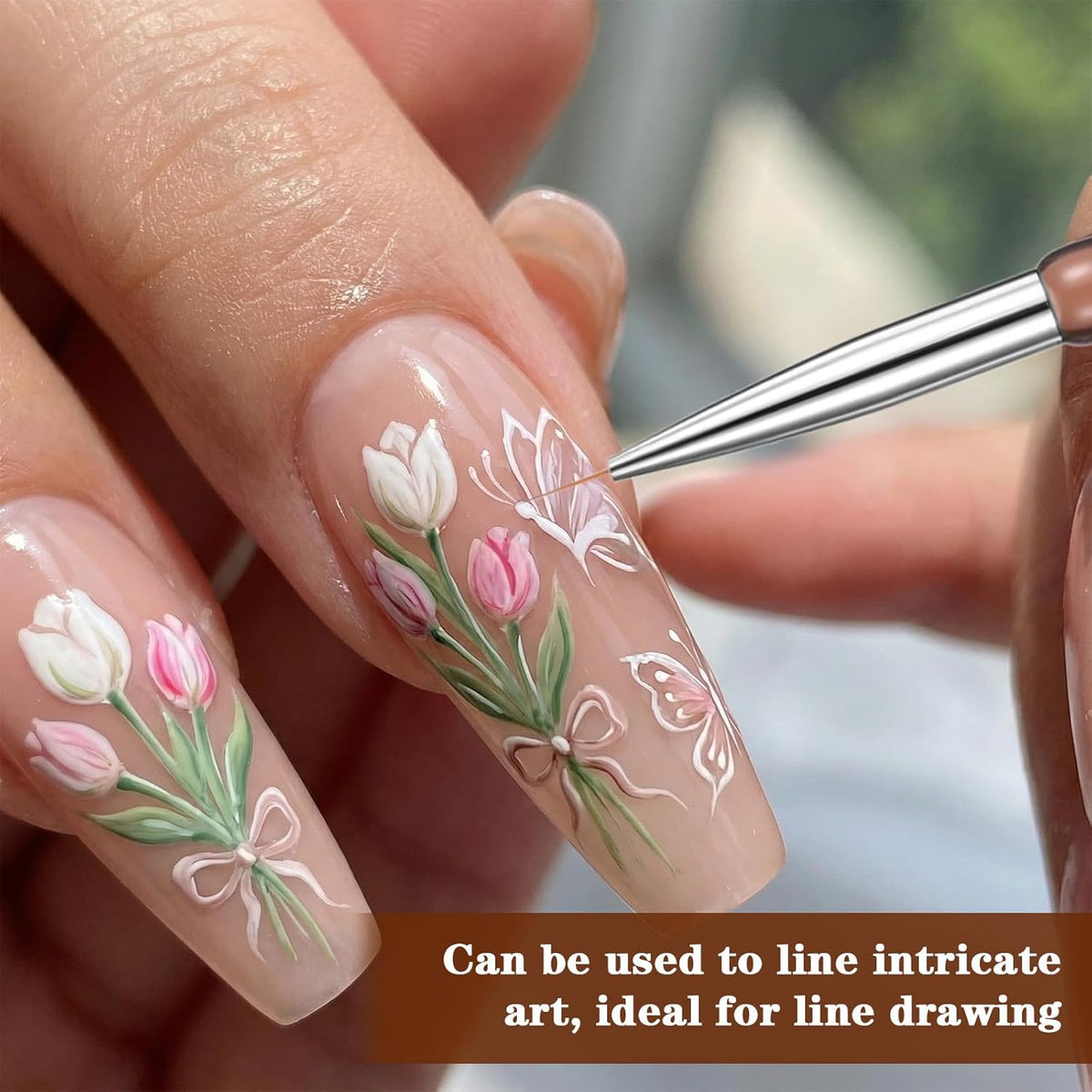 2Pcs Hard Gel Brushes for Nails,Flat Gel Nail Brushes Versatile Nail Design Brush for Petals,Leaves,Flowers Nails Design Tool for DIY Salon VXN Beauty