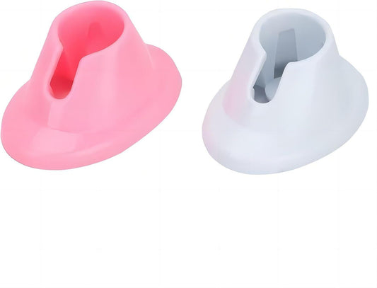 2pcs Pink & White Soft Rubber Nail Polish Bottle Holder - Anti-Spill Nail Art Organizer & Display - Salon Professional Manicure Tools VXN Beauty