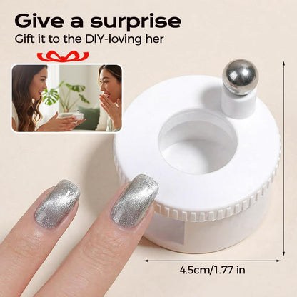 2026 New Rotating Cat Eye Magnet, Beginner-Friendly Nail Tool with Magnetic Force, Easy DIY Glossy Cat Eye Effect (Pink - Steel Ball) VXN Beauty