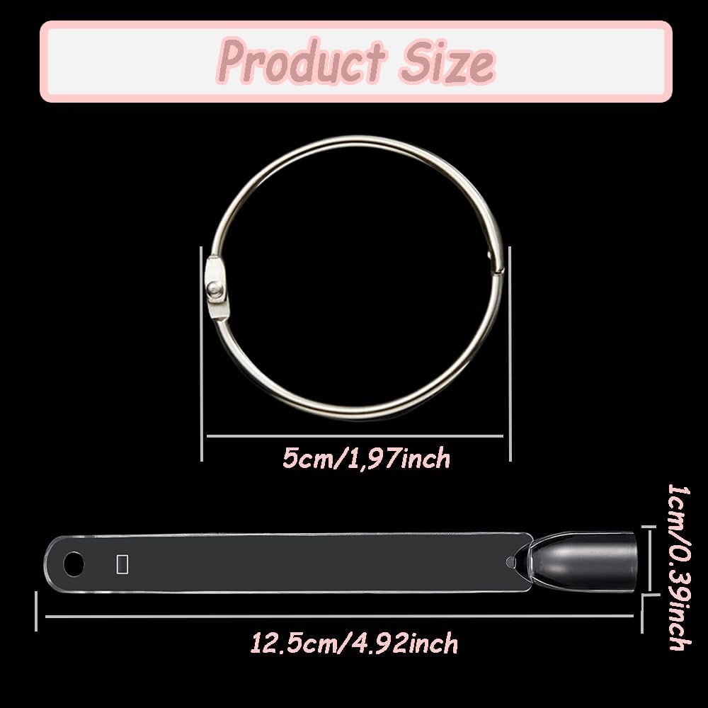 100 transparent nail sticks in wave shape, nail polish sticks, nail display sticks, transparent plastic pointed color sticks with metal ring for salons and beginners VXN Beauty