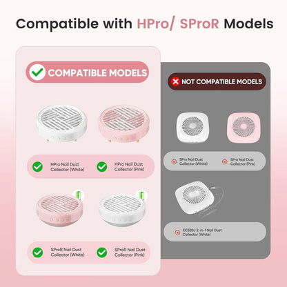 5 Pack Nail Dust Collector ilters Compatible with Melody Susie Dust Collector, Models HPro/SProR, ilters 99% o Nail Dust, Reusable & Easy to Clean VXN Beauty