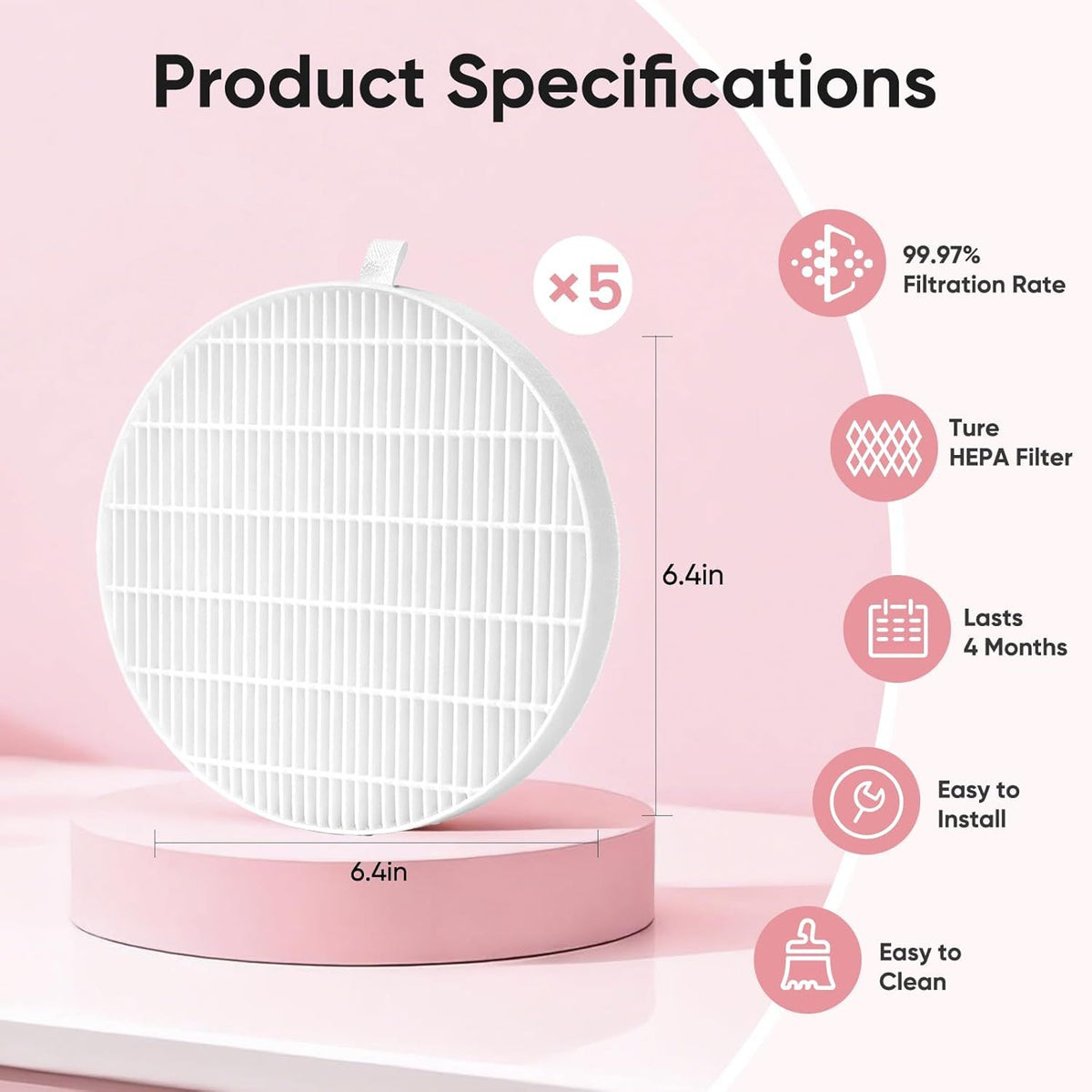 5 Pack Nail Dust Collector ilters Compatible with Melody Susie Dust Collector, Models HPro/SProR, ilters 99% o Nail Dust, Reusable & Easy to Clean VXN Beauty