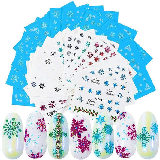 Christmas Nail Sticker New Year Water Decals Christmas Decoration Patch Watermark Nail Art Decoration VXN Beauty