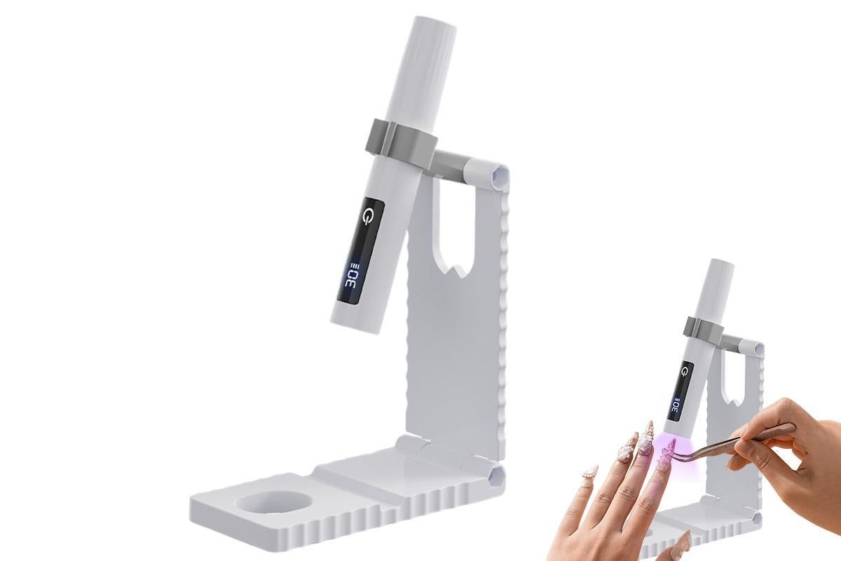 Portable Touch Nail Lamp - Cordless Mini LED Gel Curing UV Light with Timer - White VXN Beauty