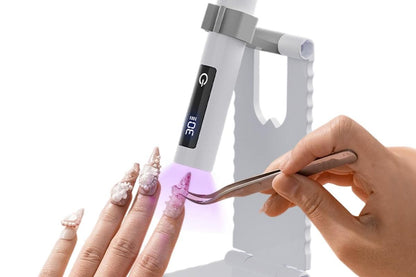Portable Touch Nail Lamp - Cordless Mini LED Gel Curing UV Light with Timer - White VXN Beauty