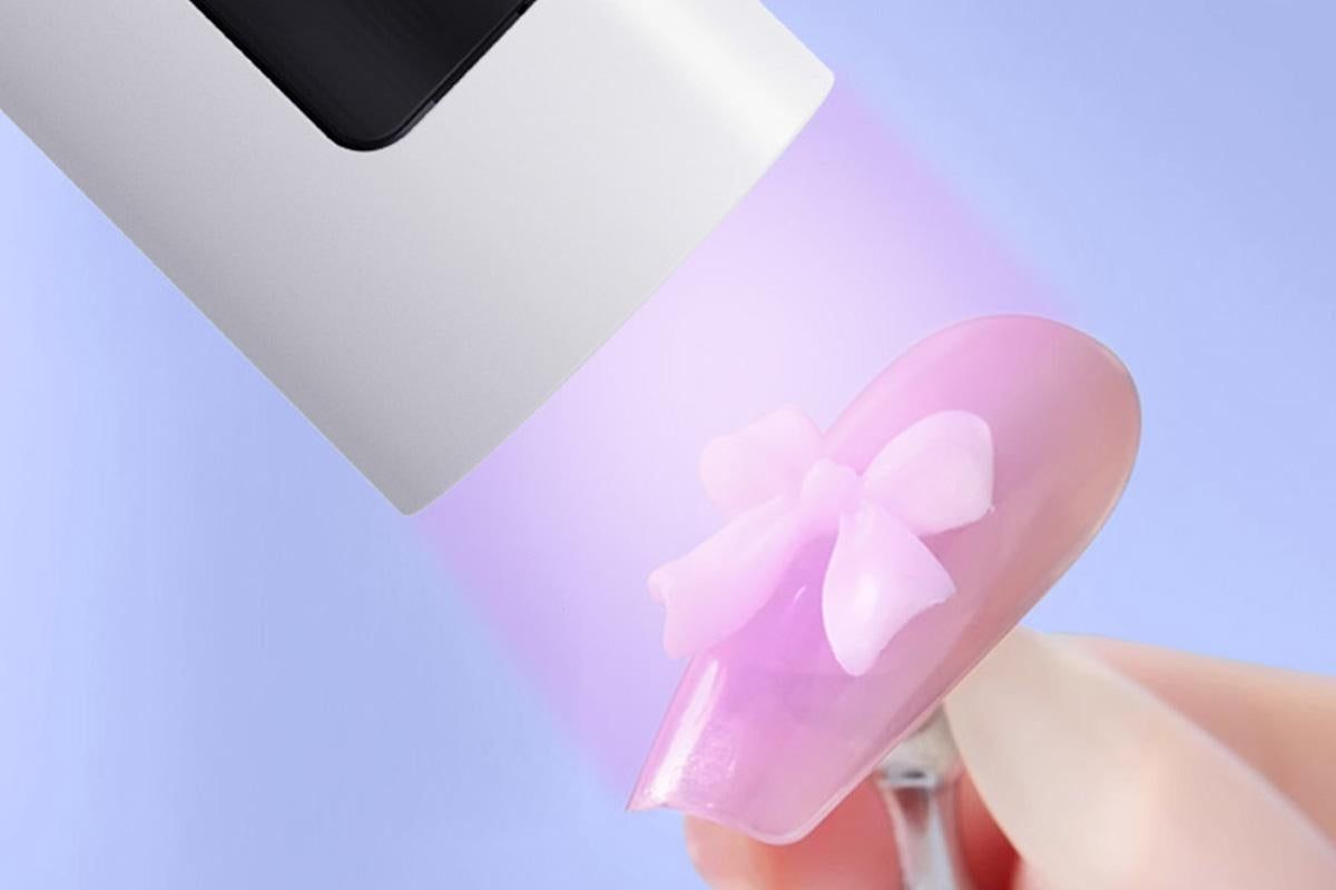 Portable Touch Nail Lamp - Cordless Mini LED Gel Curing UV Light with Timer - White VXN Beauty