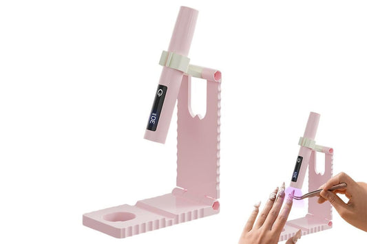 Portable Touch Nail Lamp - Cordless Mini LED Gel Curing UV Light with Timer - Pink VXN Beauty