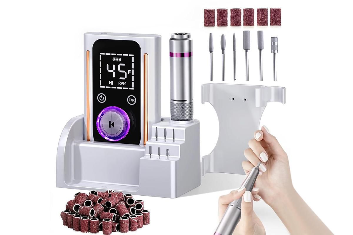 Electric Nail Drill File Portable Rechargeable 45000RPM Nail Drill Electric File for Salon Home VXN Beauty
