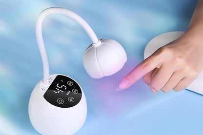 UV LED Nail Lamp Mini Cordless Gel Dryer With Adjustable Gooseneck For Gel Nails - White VXN Beauty