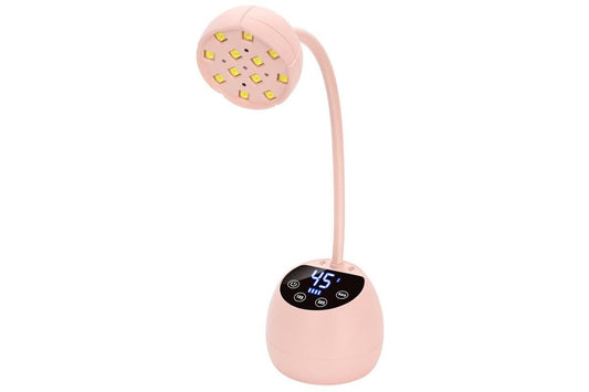 UV LED Nail Lamp Mini Cordless Gel Dryer With Adjustable Gooseneck For Gel Nails - Pink VXN Beauty