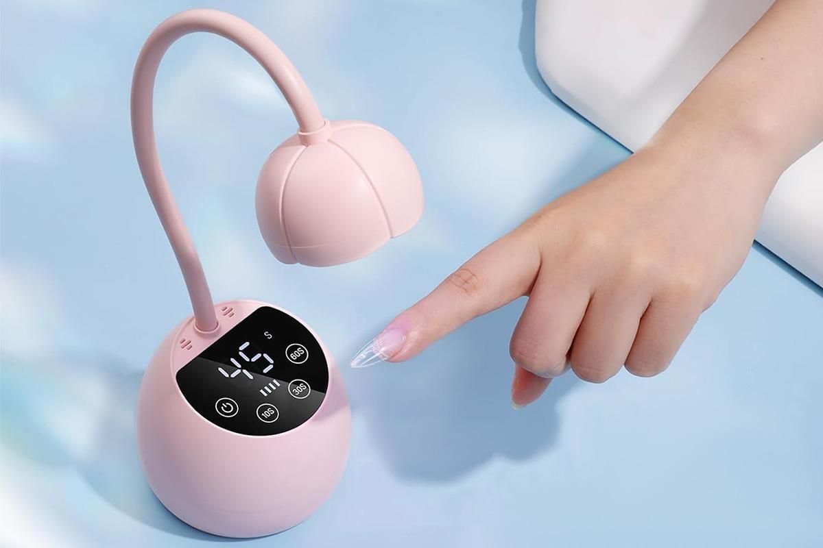 UV LED Nail Lamp Mini Cordless Gel Dryer With Adjustable Gooseneck For Gel Nails - Pink VXN Beauty