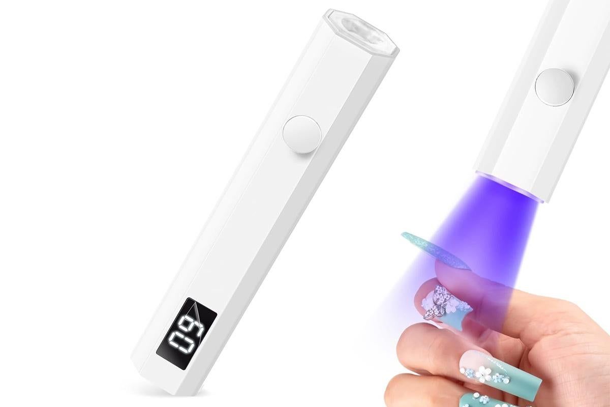 Handheld UV Nail Lamp Portable Gel Nail Dryer for Home Salon Use - White VXN Beauty