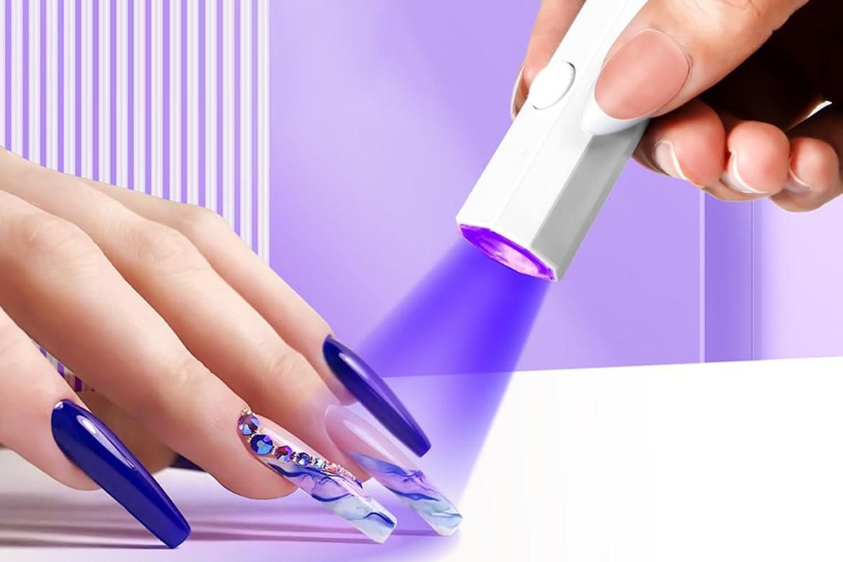 Handheld UV Nail Lamp Portable Gel Nail Dryer for Home Salon Use - White VXN Beauty