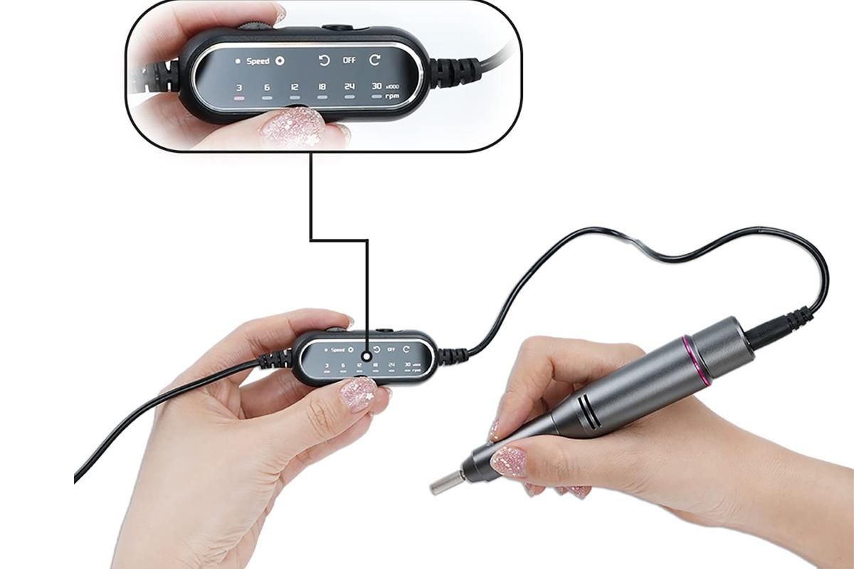 Electric Manicure Tools Kit File Machine Cordless Nail Drill Trimmer Nail Grind Trim Polish-Gray VXN Beauty