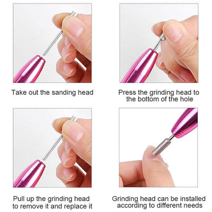 Electric Nail Drill Kit Cordless Nail Drill Portable USB Rechargeable Manicure Pedicure Tools for Acrylic Gel Nails -Gold VXN Beauty