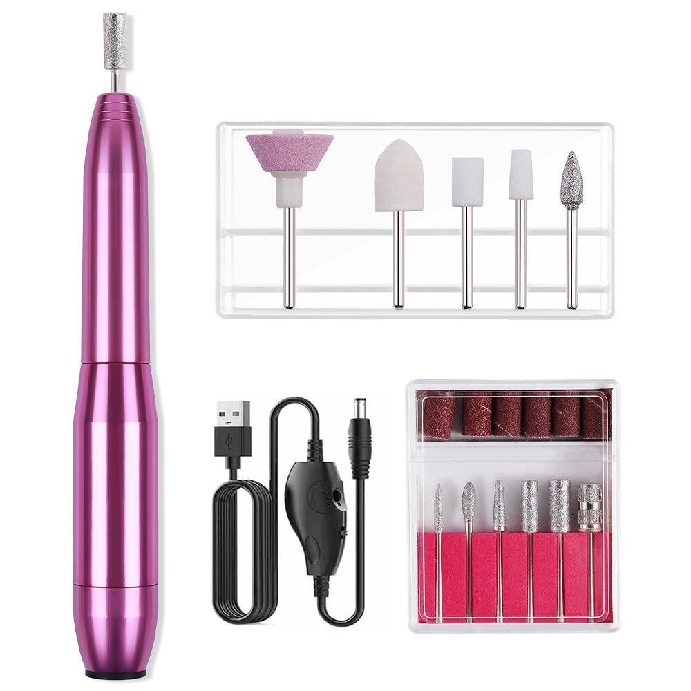 Electric Nail Drill Kit Cordless Nail Drill Portable USB Rechargeable Manicure Pedicure Tools for Acrylic Gel Nails -Gold VXN Beauty